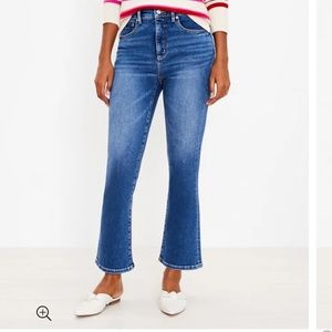 Loft Curvy High Rise Kick Crop Jeans in Dark Indigo Wash